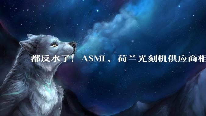 都反水了！ASML、荷兰光刻机供应商相继宣布，外媒：事情闹大了_中国_管制_设备